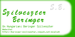 szilveszter beringer business card